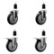Service Caster 5'' Black Poly Swivel 1-1/2'' Expanding Stem Caster Set 2 Total Lock Brakes, 4PK SCC-EXTTL20S514-PPUB-BLK-2-S-2-112 - alternate 1